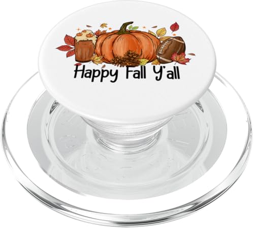 Happy Fall Y'all Pumpkin Spice Latte Thanksgiving Herbst PopSockets PopGrip für MagSafe von Mocking Merch