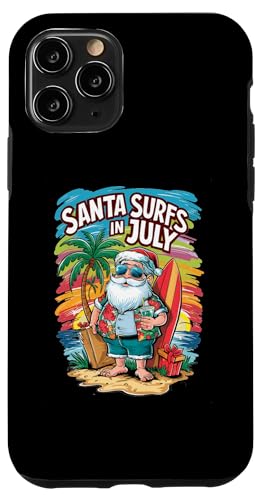 Hülle für iPhone 11 Pro Santa Surfs im Juli - Weihnachten im Juli Strandparty von Mocking Merch