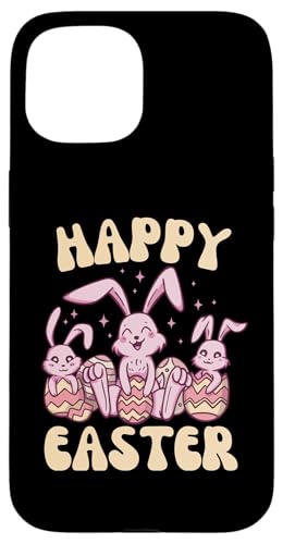 Hülle für iPhone 15 Happy Easter Bunnies – niedliches Osterei-Design für Jungen und Mädchen von Mocking Merch