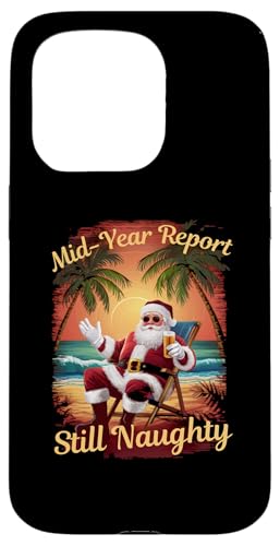 Hülle für iPhone 15 Pro Mid-Year Report Still Naughty Christmas in Juli Santa Beach von Mocking Merch