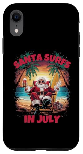 Hülle für iPhone XR Santa Surfs im Juli - Weihnachten im Juli Strandparty von Mocking Merch