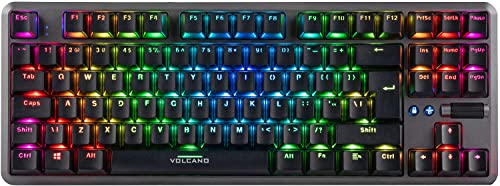 Modecom Volcano Lanparty 2 - Tastatur | RGB Gateron Blue Switches | Tenkeyless Design TKL | USB-Anschluss | Lautstärkeregler | RGB-LED-Beleuchtung von Modecom