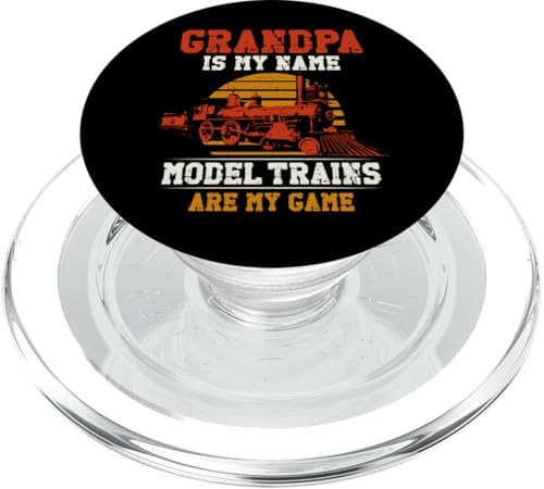 Dampflokomotive Lokomotive Opa Vintage PopSockets PopGrip für MagSafe von Model Train Railroad Conductor Engineer DA0