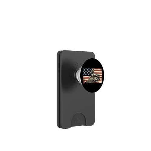 Dampflokomotive mit amerikanischer Flagge PopSockets PopWallet für MagSafe von Model Train Railroad Conductor Engineer HD0