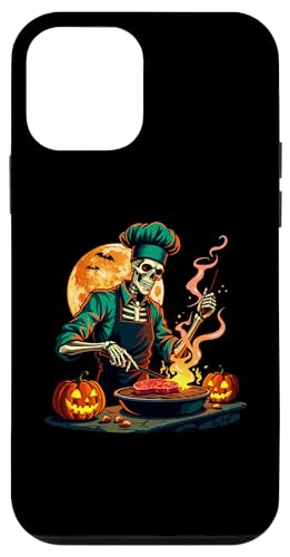 Hülle für iPhone 12 mini Gruseliger Skelettkoch Grillen BBQ | Halloween Barbecue Moon von Moderass - Spooky Skull Chefs Outfits