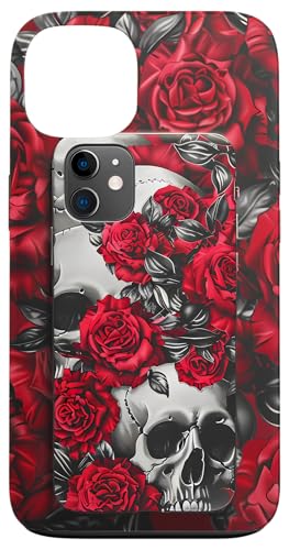 Hülle für iPhone 13 Totenkopf und Rosen Handyhülle | Goth Girl Zubehör Muster von Modern Aesthetic Design Studio