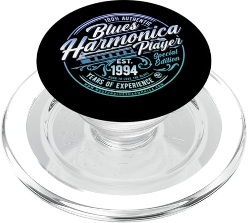 Modern Blues Harmonica Born In 1994 Vintage 31st Birthday PopSockets PopGrip für MagSafe von Modern Blues Harmonica OFFICIAL