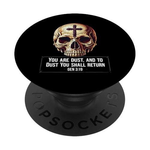 Memento Mori Katholisches Kruzifix, traditioneller lateinischer Massenschädel PopSockets Klebender PopGrip von Modern Day Catholic Designs