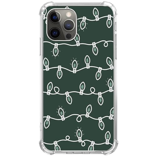 Mofreore Grün Weihnachtsbeleuchtung Hülle Kompatibel mit iPhone 16 Pro Max Winter Weihnachten Festlich Hülle für iPhone 16 Pro Max Cool TPU Bumper Handyhülle von Mofreore