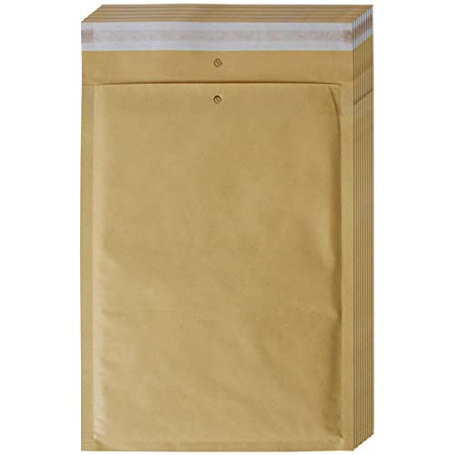 10 Stück Luftpolstertaschen, Luftpolsterumschläge - Größe: K/10, K10 - Farbe: Braun - Innenmaß 350 x 470 mm - Außenmaß 370 x 480 mm - haftklebend - Versandtaschen, Luftpolsterversandtaschen von MohMus