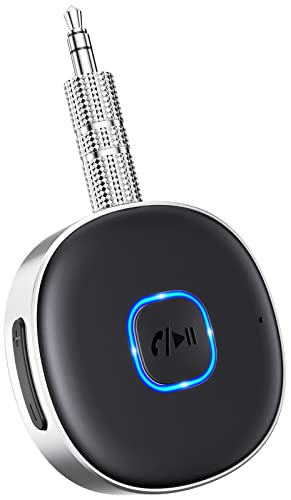 Mohard AUX Bluetooth Adapter Auto, Drahtloser KFZ Bluetooth 5.3 Empfänger für Heim-Stereo/Kabelgebundene Kopfhörer, Bluetooth Adapter AUX 3,5mm, Freisprechen, Dual Verbindung, 16 Stunden Spielzeit von Mohard