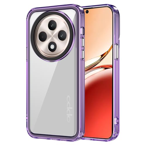 MokaZii Hülle für Oppo Reno 12 F/Reno 12 FS, Dünne Weiche Transparent Schutzhülle TPU Durchsichtige Handyhülle Kratzfest Case Cover, Staubabweisend,Kratzfestigkeit Handyhülle für Reno 12 F Lila von MokaZii