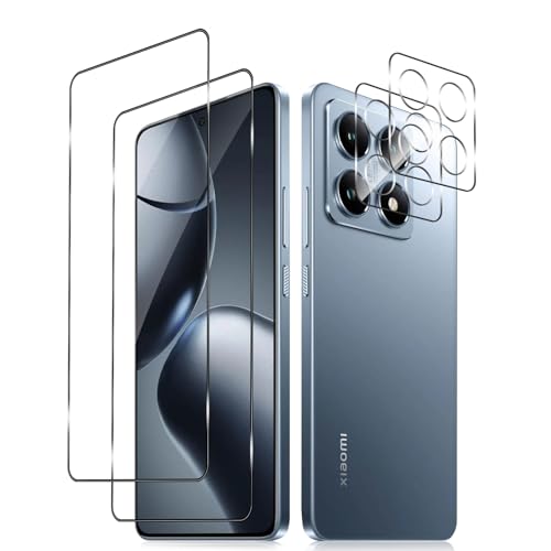 MokaZii Panzerfolie Kompatibel mit Xiaomi 14T 5G, 2+2 Stück Schutzglas und Kameraschutz Panzerfolie, 9H Härte HD Displayschutz Anti- Kratzer Displayfolie für Xiaomi 14T 5G von MokaZii