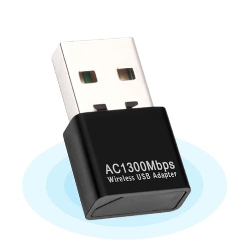 USB WiFi Dongle 1300Mbps, WiFi-Adapter USB 802.11 AC Dual Band 5GHz/2.4GHz schnell USB 3.0 hohe Verstärkung 5dBi mit doppelter Antenne Netzwerkadapter für PC Desktop Laptop Unterstützt Windows Mac und von Mokeum