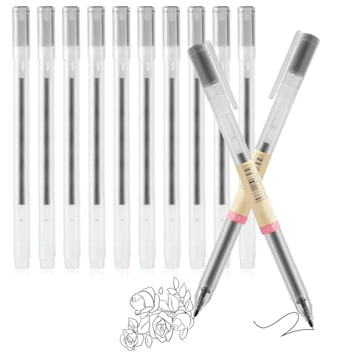Molain Gel-Tintenstifte, 12Stück 0.5mm Gelschreiber, japanischer Stil Gelschreiber ultraschnell trocknend Gelstift zum Schreiben Zeichnen & Konturieren Stifte für Student Erwachsene(schwarz) von Molain