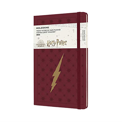 Moleskine Wochenplaner 2022, 12 Monate Wochenkalender, Harry Potter limitierte Sonderausgabe, Thema Blitz, fester Einband, Format Groβ 13 x 21 cm, 144 Seiten von Moleskine