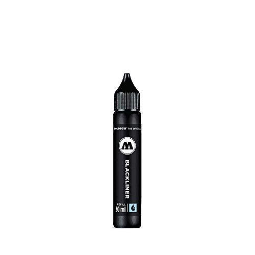 Molotow Blackliner Refill 30ml (zum Nachfüllen des Blackliner Brush, hochpigmentierte, dokumentenechte Tinte) schwarz von Molotow