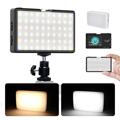 LED Videoleuchte, Moman ML8 Mini Videolicht mit Diffusor, Dimmbare 2500K-9000K, Videobeleuchtung, CRI 98+, eingebautem Akku 5000mAh, USB-DC-Ausgang, LED Video Licht für DSLR Camcorder Sony Canon Nikon von Moman