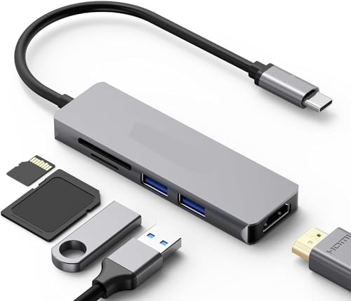 USB C Hub, Moman CT5 mit 5 Ports USB 3.0 Adapter OTG USB Type C Hub, für MacBook Pro 2015/2016/2017, neues MacBook 12-Zoll, Chromebook und mehr Type-C Geräte von Moman