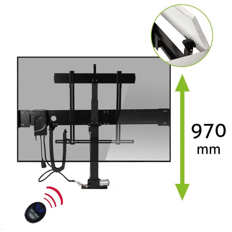 MonLines MLS022B Einbau TV Lift bis 65 Zoll, automatische Klappe, 970 mm Hub von MonLines