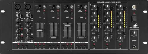 Monacor MPX-4PA DJ Mixer 19 Zoll Einbau von Monacor
