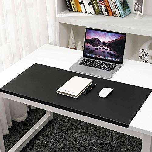 Schreibtischunterlage 100 x 50 cm Leder mit Kantenschutz gewinkelt / 90° abgewinkelt für Büro Hause Office Laptop PC Pad,Rutschfeste Weichem Leder von Monba