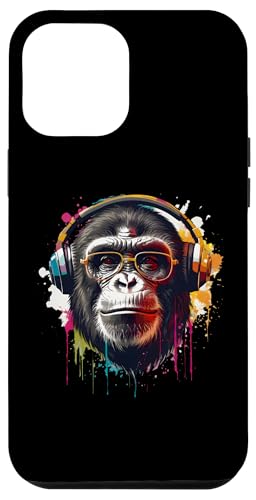 Hülle für iPhone 12 Pro Max DJ Monkey mit Kopfhörer Techno Rave Disco Disk Jockey DJ von Monkey DJ with Headphones Techno Rave Disk Jockey