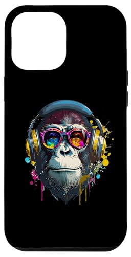 Hülle für iPhone 15 Plus DJ Monkey mit Kopfhörer Techno Rave Disco Disk Jockey DJ von Monkey DJ with Headphones Techno Rave Disk Jockey