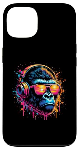 Hülle für iPhone 13 Monkey DJ Disco Music Lover Kopfhörer Gorilla Schimpanse von Monkey Gorilla Music Lover DJ Disco Headphones