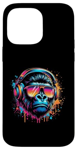 Hülle für iPhone 14 Pro Max Monkey DJ Disco Music Lover Kopfhörer Gorilla Schimpanse von Monkey Gorilla Music Lover DJ Disco Headphones