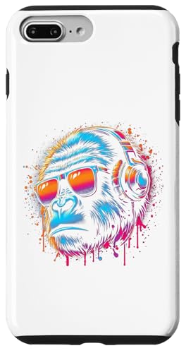 Hülle für iPhone 7 Plus/8 Plus Monkey DJ Disco Music Lover Kopfhörer Gorilla Schimpanse von Monkey Gorilla Music Lover DJ Disco Headphones