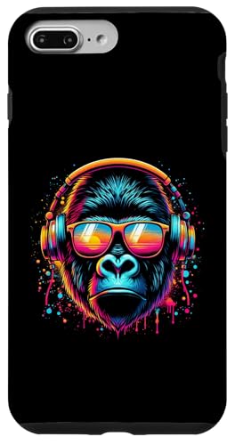 Hülle für iPhone 7 Plus/8 Plus Monkey DJ Disco Music Lover Kopfhörer Gorilla Schimpanse von Monkey Gorilla Music Lover DJ Disco Headphones