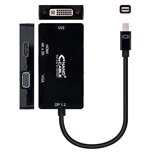 Monkey Ladder Mini DisplayPort auf VGA/DVI/HDMI 3-in-1 Adapter (DP1.2/M-VGA/H-DVI/H-HDMI/H) HDMI 4K schwarz von Monkey Ladder