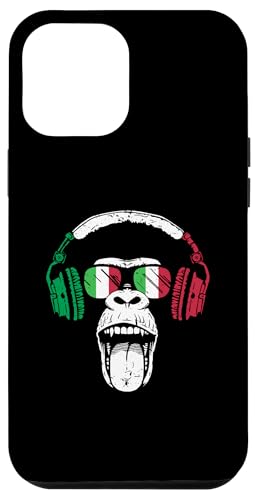 Hülle für iPhone 13 Pro Max Italienische Musik Affe mit Kopfhörern Lustiger Affe Tekkno von Monkey with Headphones Italy Flag