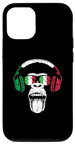 Hülle für iPhone 14 Italienische Musik Affe mit Kopfhörern Lustiger Affe Tekkno von Monkey with Headphones Italy Flag