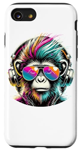 Hülle für iPhone SE (2020) / 7 / 8 Pop Art Affe Kopfhörer Sonnenbrille Affen von Monkeys Gift For A Monkey Lover