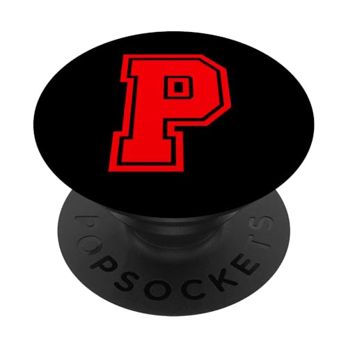 Buchstabe P rotes Monogramm-Initiale PopSockets Klebender PopGrip von Monogramm Marvels