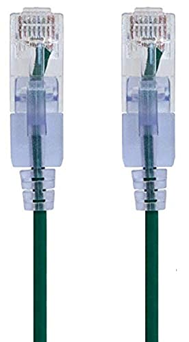 Monoprice Cat6A Ethernet-Patchkabel – 3 m – Grün (10 Stück) snagless RJ45 550 MHz UTP reiner blanker Kupferdraht 10G 30AWG – SlimRun Serie von Monoprice