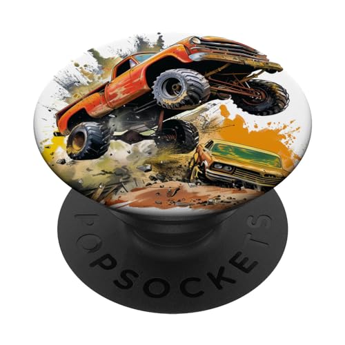 Raumdekoration für Jungen, niedlicher Monstertruck PopSockets Klebender PopGrip von Monster Truck theme