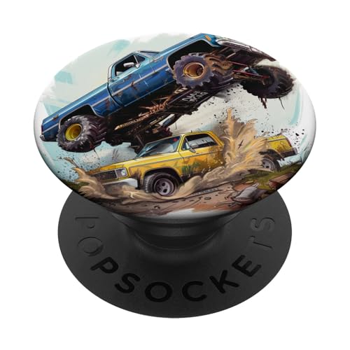 Raumdekoration für Jungen, niedlicher Monstertruck PopSockets Klebender PopGrip von Monster Truck theme