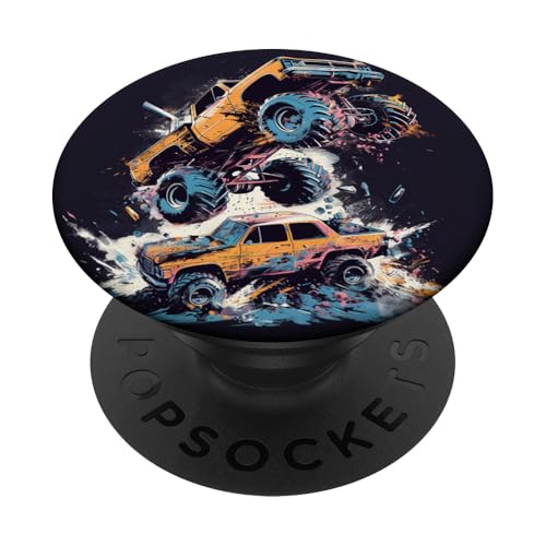 Raumdekoration für Jungen, niedlicher Monstertruck PopSockets Klebender PopGrip von Monster Truck theme