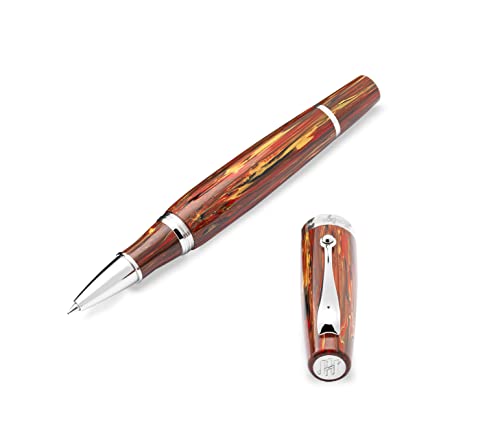 Montegrappa Mia Tintenroller aus Edelstahl und Montegrappite-Harz in der Farbe Flaming Heart, Länge: 14cm, ISMIARI6 von Montegrappa