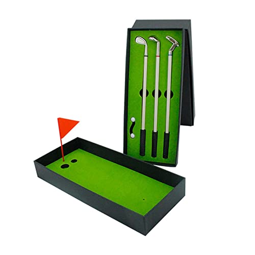 Montesy Stifte-Set, Schreibtisch-Geschenk, Club-Stift-Spiel mit Flagge, Putting Green, 3 Stück von Montesy