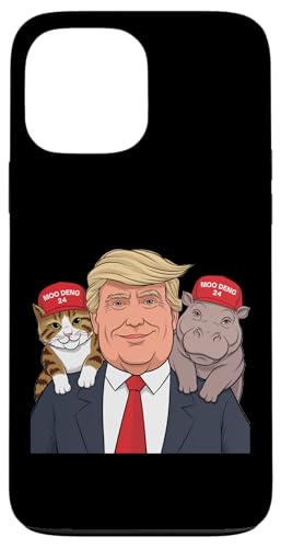 Hülle für iPhone 13 Pro Max Trump's Moo Deng 24 Adventure Nilpferde Katzen & Hüte von Moo Deng Maga Gang