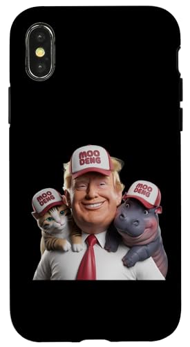 Hülle für iPhone X/XS Moo Deng 24 Nilpferd & Katze helfen Trump, die Führung zu übernehmen! von Moo Deng Maga Gang