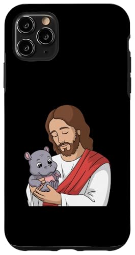 Hülle für iPhone 11 Pro Max Moo Deng Jesus und das Baby Nilpferd der Harmonie von Moo Deng Mixup Funny