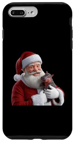 Hülle für iPhone 7 Plus/8 Plus Moo Deng Nikolaus-Held auf Weihnachtsmission von Moo Deng Mixup Funny