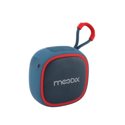 Moodix KI23KS659 Bluetooth-Lautsprecher, tragbarer kabelloser Lautsprecher, kompatibel mit Allen Handys, Freisprech-Lautsprecher mit Micro-SD-Karte und USB, klarer Sound, zum Wandern - Camping, Blau von Moodix