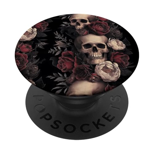 Dunkle florale gotische botanische Blume PopSockets Klebender PopGrip von Moody Dark Gothic Flower Aesthetic