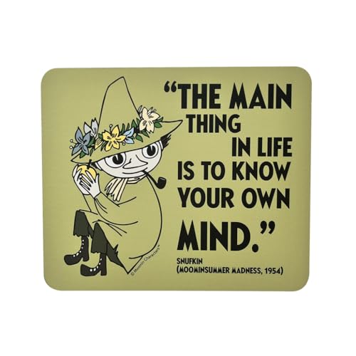 Moomin Snufkin Mauspad mit Aufschrift "Know Your Own Mind" von Moomin